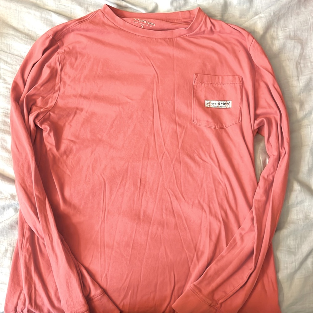 Vineyard Vines Salmon Hockey Long Sleeve Shirt